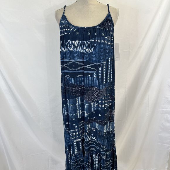 NEW Karen Kane Blue Bali Ruffle Hem Midi Dress Size XS - Picture 3 of 8